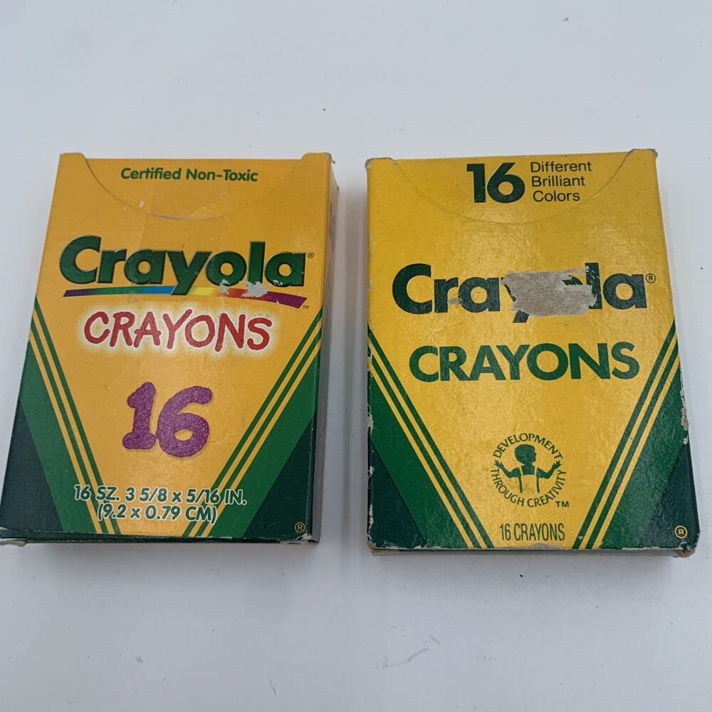 Crayola Crayons Vintage Binney & Smith Made in USA Lot of 2 Color Boxes 16 Count